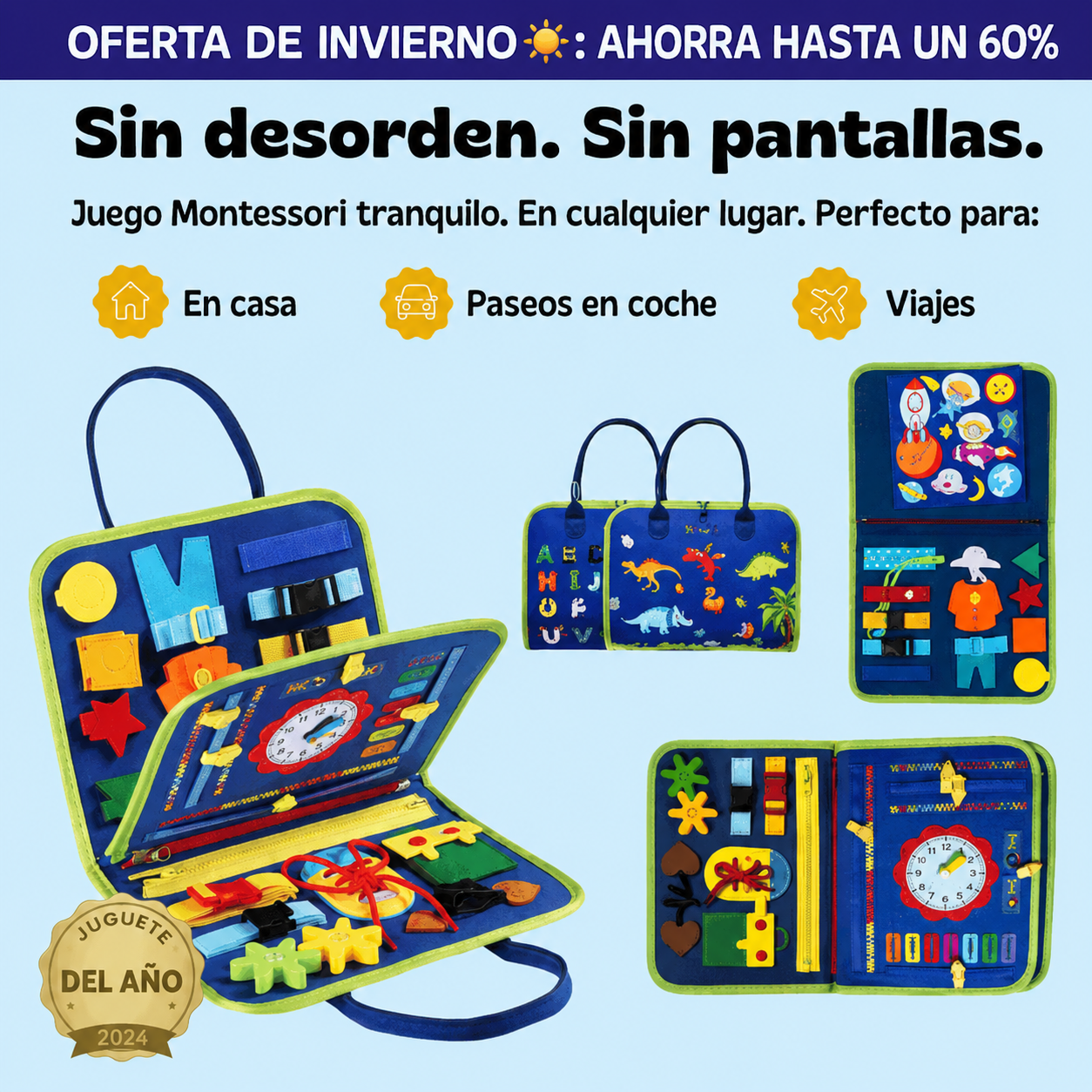 Libro Sensorial: 8 Páginas, 30+ Actividades, Desde los 6 Meses — Pulpi™